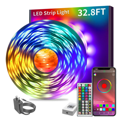 Tira Led Rgb De 9.95 M Con Control Remoto Y Bluetooth Para D