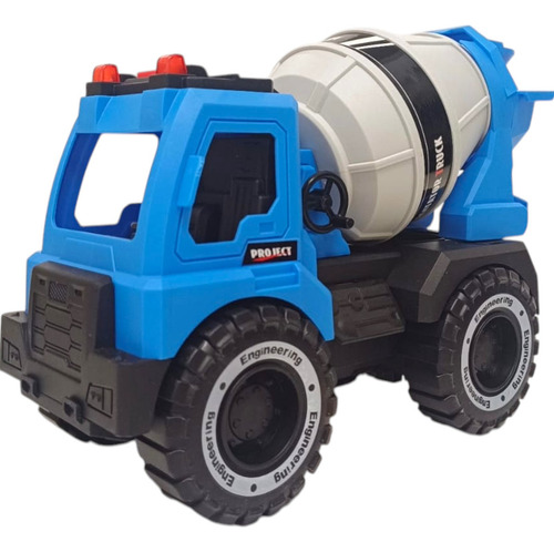 Camion De Construccion Mezclador A Friccion Con Sonido Color Azul