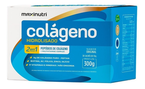 Maxinutri Colágeno Sachê Hidrolisado 2em1 Original 30x10g