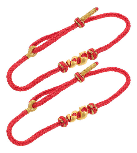 Pulsera De Hilo Rojo De 2 Piezas: Año De La Serpiente 2025 H