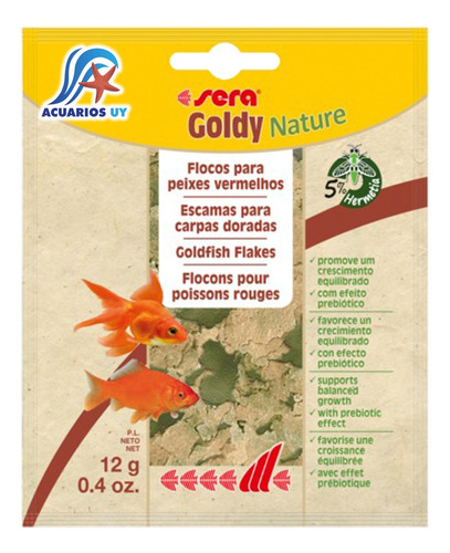 Alimento Comida Para Peces Agua Fría. Sera Goldy 12g