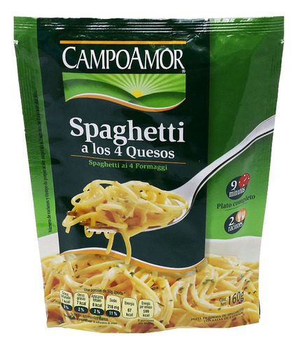 Spaghetti Instantáneo A Los 4 Quesos Campo Amor 160 G
