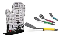 Comprar Jogo Utensílios Cozinha Escumadeira Espátula Luva - 5 Peças