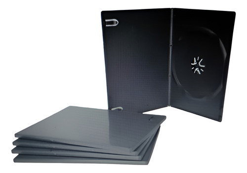 Caja Cd Y Dvd Y Cd Slim Plastica Negra X 25 Unidades