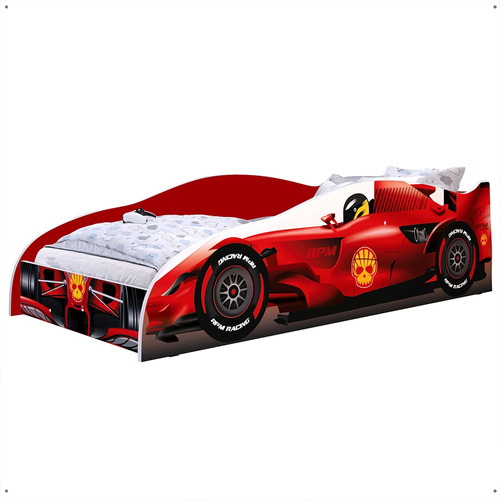 Mini Cama Carro Fórmula F1 Menino Quarto Decorado 156x73cm