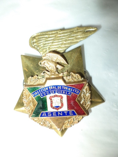 Vintage (circa 1960) Insignia Agente De Tránsito Puebla