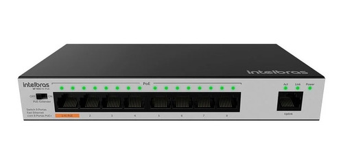 Switch 9 Portas Fast Ethernet 8 Poe+ Sf 900 Hi-poe Intelbras