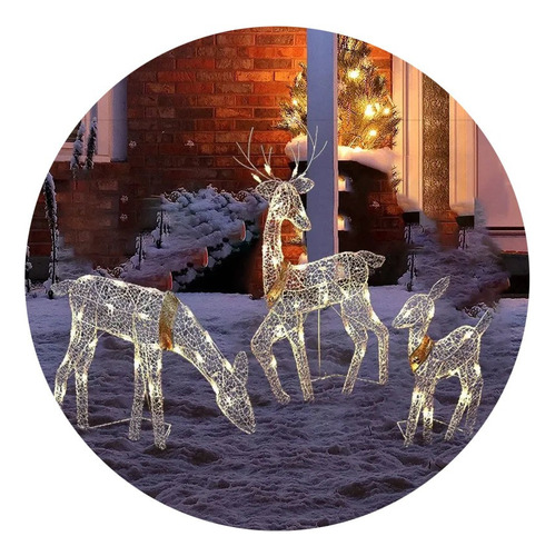 1 Juego De 3 Piezas Raion Christmas Garden Decorative Elk