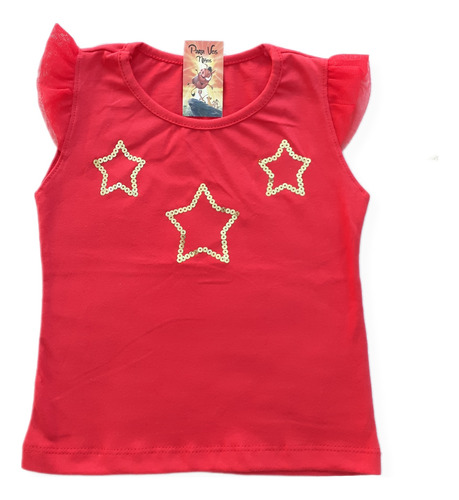 Remera Estrellas Star Con Lentejuelas Brillo Niña Nena