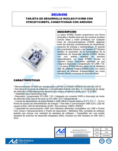 Tarjeta De Desarrollo Nucleo-f103rb Stm32f103rbt6 Waveshare