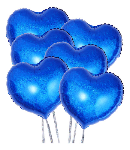 Globos De Aluminio Con Forma De Corazón Azul, 18 Unidades, 6