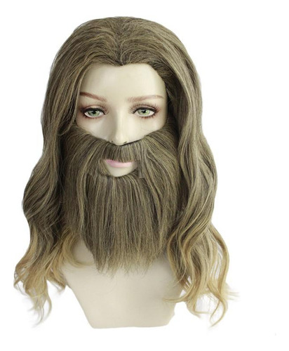 Peluca De Hero Thor Para Cosplay Arma Martillo Barba Marr