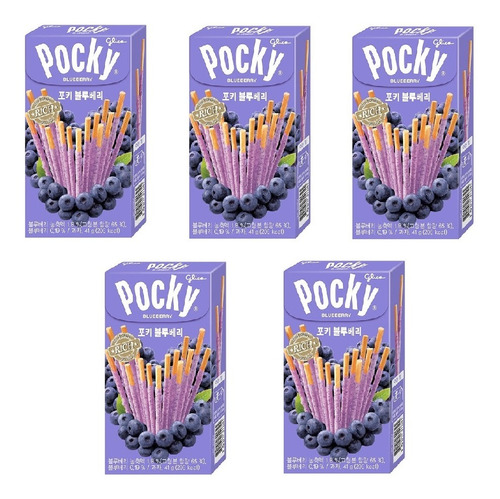 Pocky Galleta Japonesa Blueberry Pack 5pz De 41g Glico