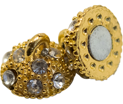 12 Iman Para Pulseras Bisutería Broche Abalorio Bola 9mm Dorado 1.4 Cm 9 Mm