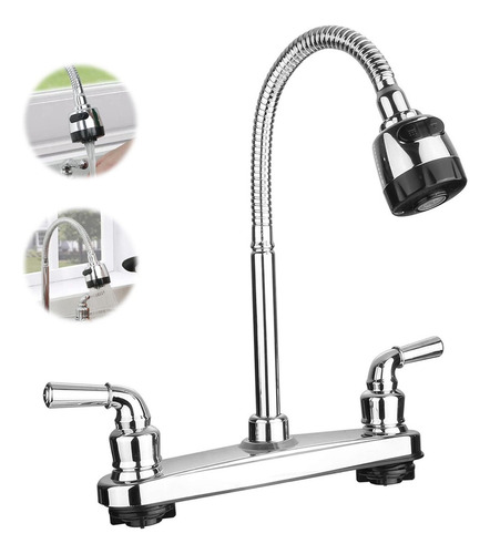 Grifo Para Fregadero De Cocina, Grifo De Cocina Con Dos Asas