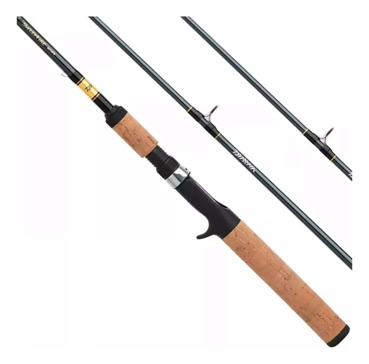 Caña Daiwa Sweepfire 1.83 Mts Baitcast 2 Tramos 8 - 17 Lb Color Black Blue