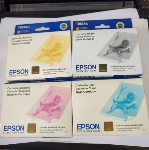 Juego De Tintas Epson T063 N,m,c,y Original (Usado)