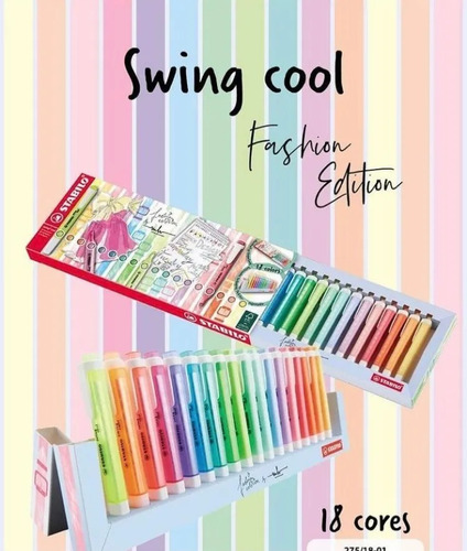 Marca Texto Stabilo Swing Cool Com 18 Cores Fashion Edition