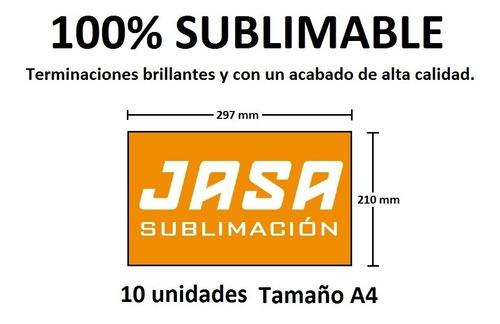 Imagen 2 de 6 de Chapa Blanca Brillante Sublimable X10 Unidades