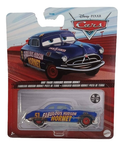 Fabuloso Hudson Hornet Pista De Tierra Carro De Metal Disney