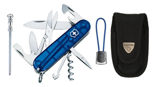 Kit Victorinox Navaja Climber+ Cordón+ Chaira + Funda Nailon