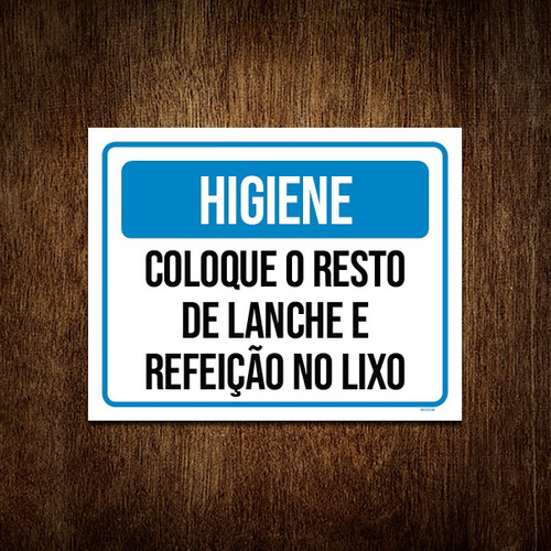Placa Higiene Coloque Resto Lanche Lixo 18x23 ML2700 - A