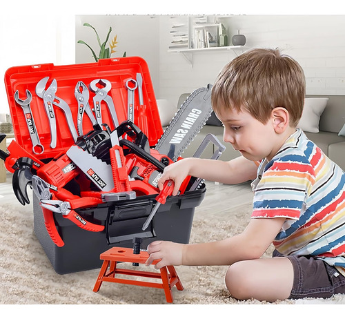 Juego Herramientas Para Niños,56 Piezas Caja De Herramientas