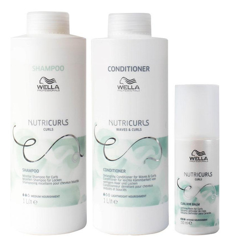 Kit Wella Pro Nutricurls - Sh + Cond + Leave-in