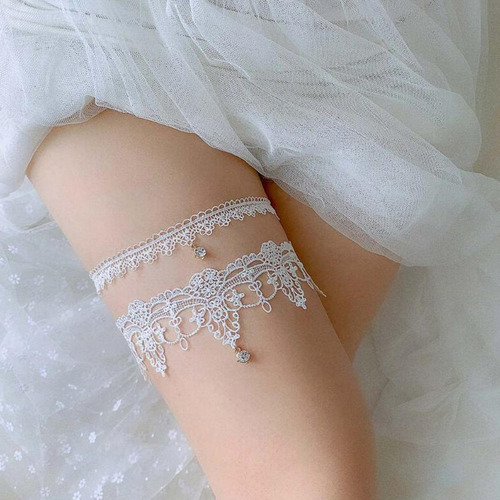 Conjunto De Liguero De Novia Con Volantes Blanco M