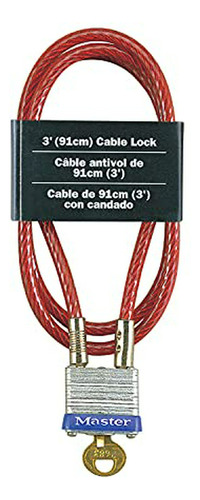 Candado De Acero Y Cable, 1 Pack, 3' X 3/16' Diám.
