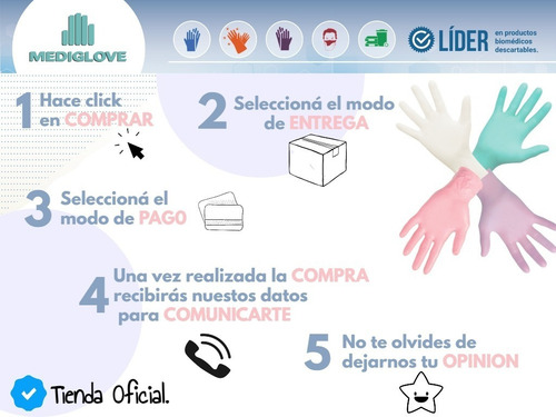 Guantes Vitrilo Descartables X 100 Unidades