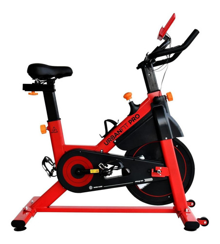 Bicicleta fija UrbanFit Pro 617M para spinning color rojo