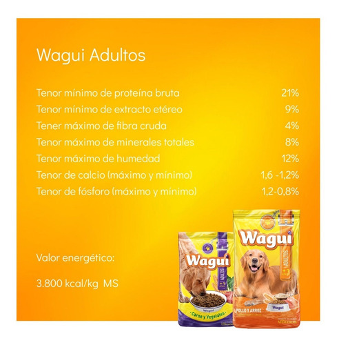 Imagen 3 de 4 de Alimento Wagui Para Perros Adultos X 3 Kg