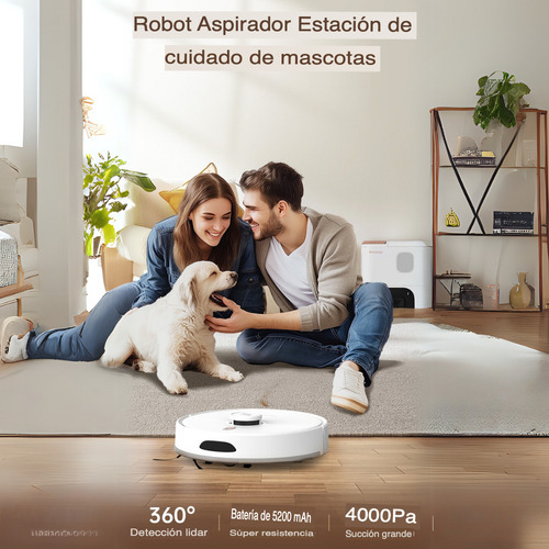 Combo Inteligente 3 En 1: Robot Aspirador Trapeador Con Autovaciado Y Aspiradora De Mascotas Profesional