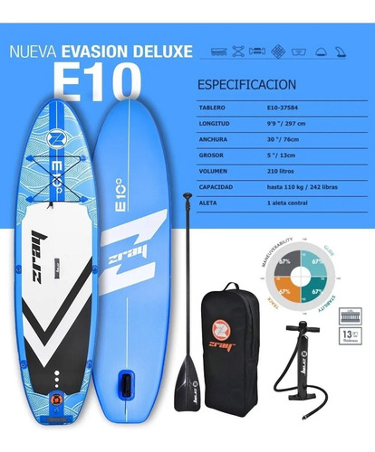 Imagen 2 de 4 de Tabla Sup Stand Up Paddle E10 Zray Inflable (no Envios)
