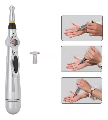 Set Electro Estimulador Masajeador 4 Pads + Pluma Acupuntura