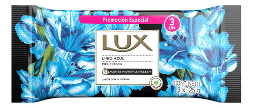 Jabón en barra Lux Lirio Azul 125 g pack x 3