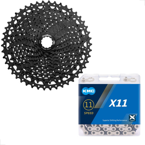 Cassete 11v Sunrace Ms8 11/51 + Corrente Kmc X11 1x11v Mtb