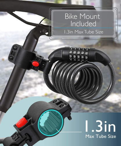 Cable De Bloqueo De Bicicleta (6 Pies), Código De Combinació