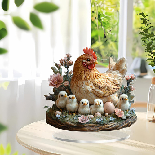 G* Hen E Chicks 2d Sinal Acrílico Decoração Do Dia Das Mães