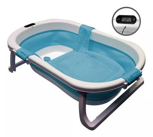 Bañera Para Bebe Plegable Con Soporte Reductor Azul