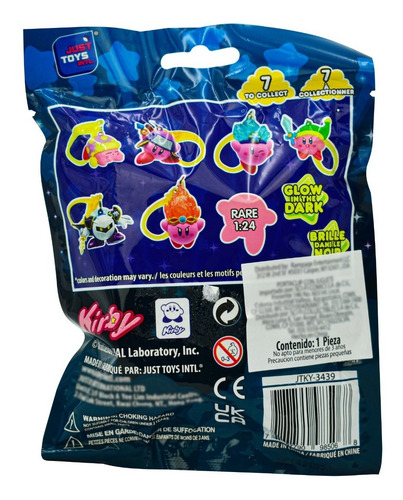 3 Pz Kirby Llavero Sorpresa (serie 3) Glow In The Dark Just Rosa