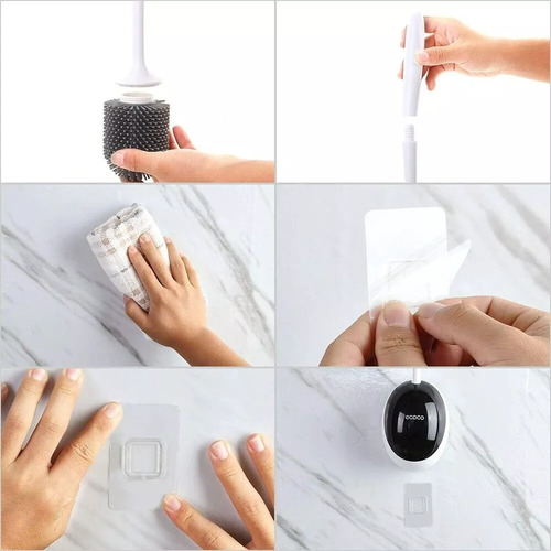Cepillo De Silicona Ecoco Para Inodoro Con Drenaje De Pared