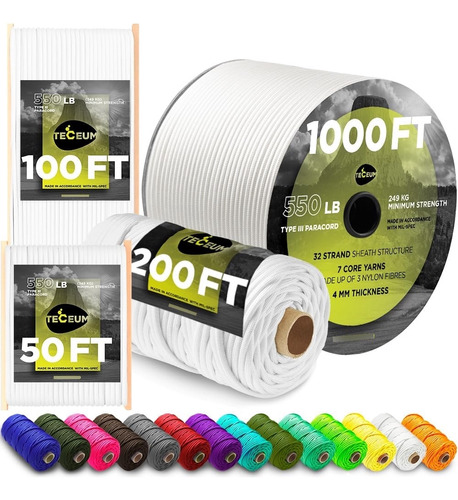 Teceum Cuerda De Nylon Para Supervivencia - 305m/61m/37m/30m