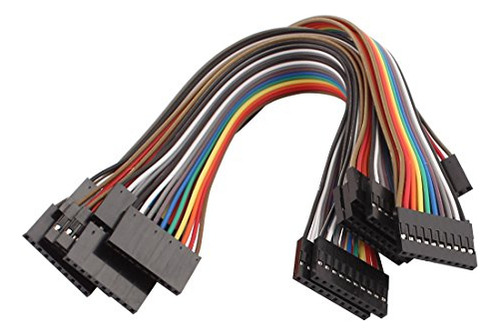 Pack De 10 Cables Jumper Ribbon 20cm Para Breadboard Diy