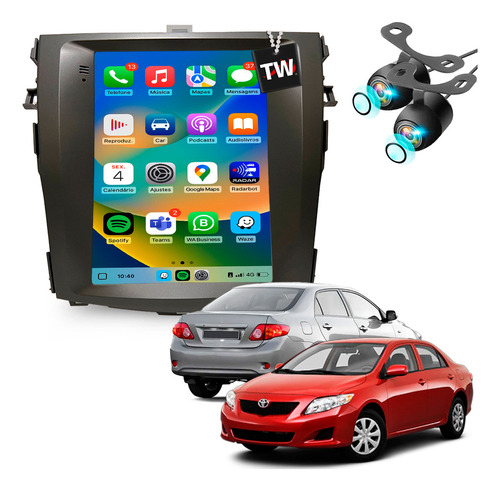 Multimídia Tesla Android Gps Carplay Corolla 2009 À 2014 Cor Toyota Corolla Xei 2010