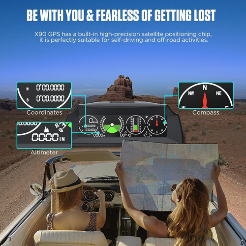 Medidor Velocidad X90 Gps Pendiente Inclinómetro Brújula 4x4