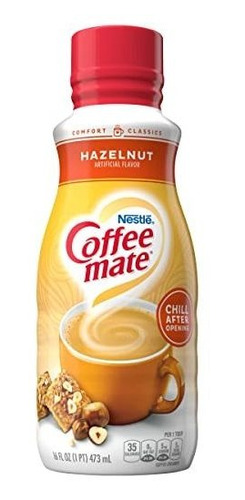 Coffee Mate Liquid Creamer, De Avellana, De 16 Oz, 6 Count.