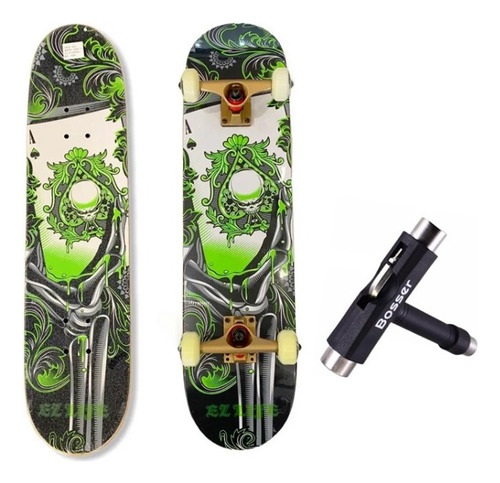 Skate Profesional Madera Maple Canadiense Doble Cola Trucks