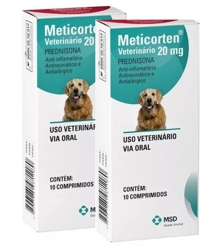 2 Anti Inflamatório Meticorten Para Cães 20 Mg Envio 